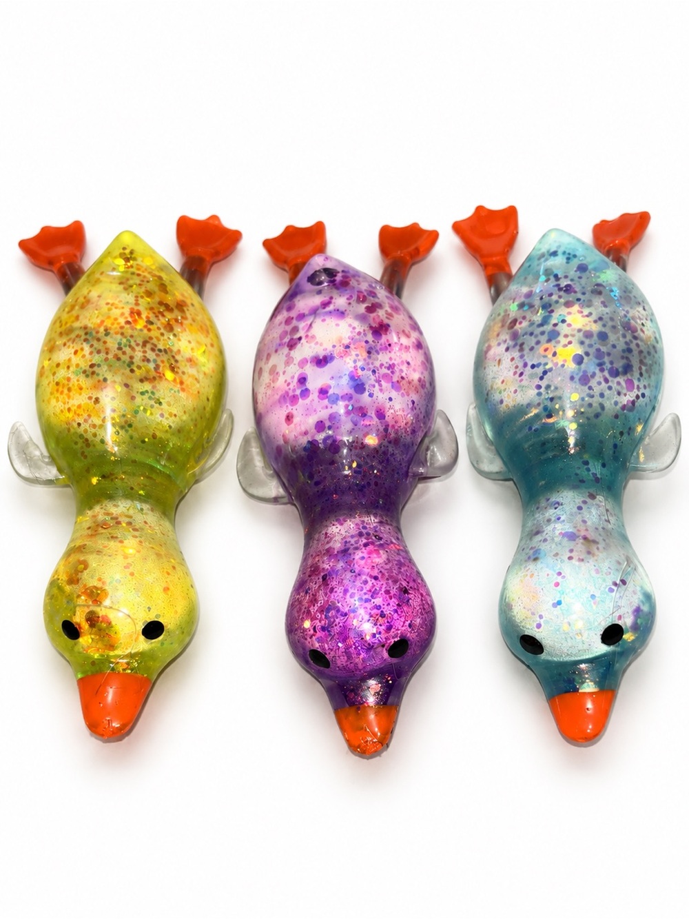 Sparkle Rubber Duck Toy for Kids - Multi Color Options (Yellow, Purple, Blue)